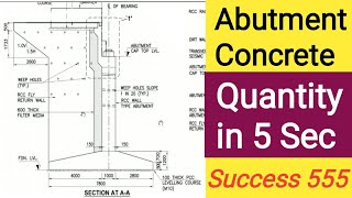 Abutment Concrete Quantity  Automated Excel file  Success 555 Civil Engineer 167 [upl. by Cost407]