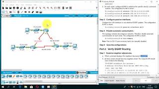 6224 Packet Tracer  Configuring Basic EIGRP with IPv4 [upl. by Kaltman]