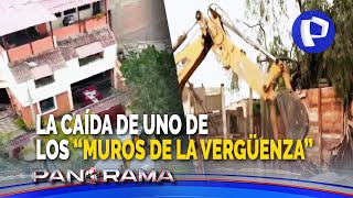 Caída de uno de los “muros de la vergüenza” en Surco vecinos se encuentran luego de 40 años [upl. by Anoirtac]