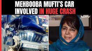 Mehbooba Mufti Car Accident Narrow Escape For Mehbooba Mufti Car Involved In Huge Crash [upl. by Eves]