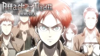 Attack on Titan Opening 1  Feuerroter Pfeil und Bogen [upl. by Yrocaj]