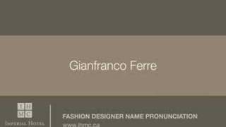 Gianfranco Ferre [upl. by Adehsar]