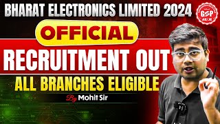 BEL Recruitment 2024  BEL Recruitment 2024 Form Fill Up  BEL Recruitment 2024 Apply Online [upl. by Eldredge]