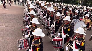 Massed Bands of HM Royal Marines March Down the Mall  Beating Retreat 2024 [upl. by Sheaff]