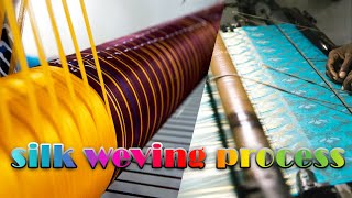 Silk Fabric Weaving Process in Power Loom [upl. by Mountford]