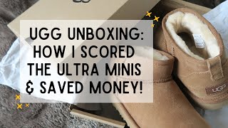 UNBOXING THE UGG CLASSIC ULTRA MINIS IN CHESTNUT how i saved money how i scored them amp try on 🤎✨ [upl. by Nylhtac]