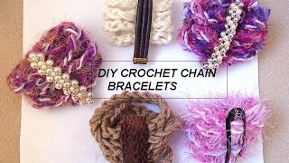 EASY CHAIN STITCH CROCHET BRACELETS [upl. by Vareck]