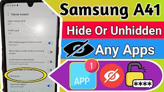 Samsung A41 Hide or Unhide Apps [upl. by Carlee]