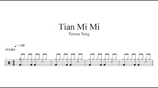 Teresa TengTian Mi Mi  Drum Sheet Music 🥁🎵 [upl. by Ardnod]