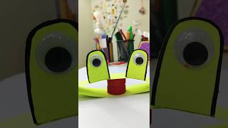 cute frog 🐸 using paper sheet and bottle capkids activity craft video amazingcraft diy shorts [upl. by Ydnic974]