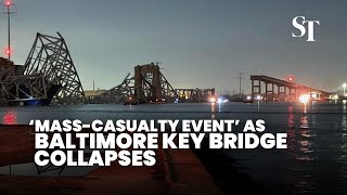 Baltimore bridge collapses after Singaporeflagged ship crash [upl. by Anyala692]