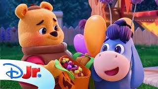 Winnie the Pooh amp Eeyore go TrickorTreating 🎃  Playdate with Winnie the Pooh  disneyjr [upl. by Helfant220]