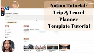 Notion Tutorial Trip amp Travel Planner Template Tutorial [upl. by Arundel]