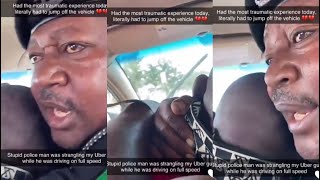 Shocking Footage Shows Nigerian Police Officer Strangling Uber Driver While on Motion [upl. by Goodden]