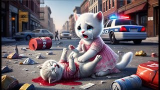 Cats Wedding is Sad because of a Big Fire cat cutecat aicat kitten catstory 4k [upl. by Stoneman553]