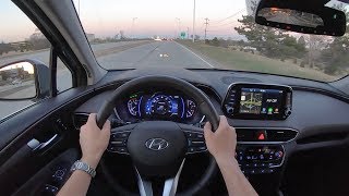 2019 Hyundai Santa Fe Ultimate 24 AWD  POV Sunset Drive Binaural Audio [upl. by Aillicsirp]