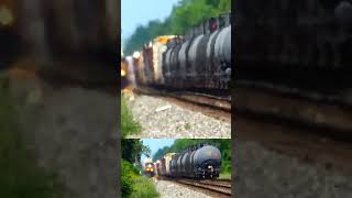 2 big CSX freight trains meet part one [upl. by Yremrej437]