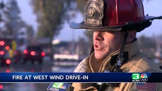 Sacramentos West Wind DriveIn significantly damaged by fire [upl. by Pillow847]