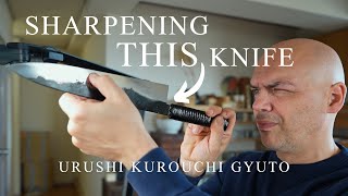 Stone Progression for This HandForged Kurouchi Japanese Knife [upl. by Anitsud]