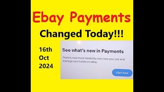 EBAY CHANGES PAYMENT METHOD TODAY 16th October 2024 [upl. by Dwight]