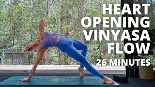 OPEN HEART VINYASA YOGA FLOW  26minutes Ashley Freeman [upl. by Adnowat]