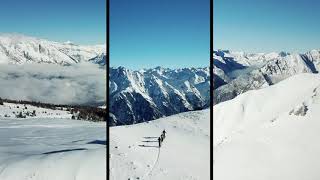 Skiing in the Swiss Alps  4 Vallées  Drone amp GoPro Video [upl. by Nino372]