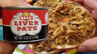 eat Canned Liver Pate with Crispy Onions on Bagel [upl. by Marquis924]