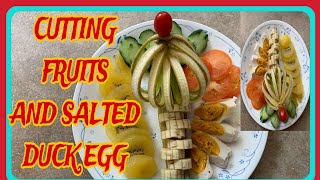 CUTTING FRUITS AND SALTED DUCK EGG cutting foodfruits viravideo trending asmr [upl. by Alleusnoc18]