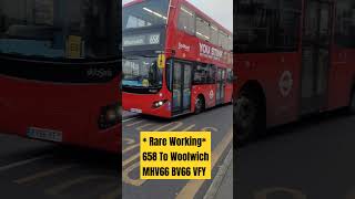 Rare Working658 To Woolwich MHV66 BV66 VFY pleasesubscribe tfl [upl. by Eglantine449]