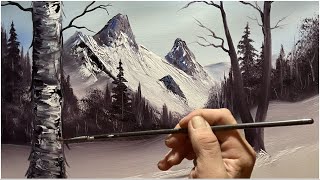 Secluded Winter Mountain Wet on Wet Bob Ross Style [upl. by Ila724]