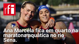 Ana Marcela fica em quarto na maratona aquática no rio Sena “briguei até o fim por medalha” [upl. by Nunnery]