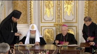 Católicos y ortodoxos piden unidos la reconciliación de Polonia y Rusia [upl. by Onitsirc]