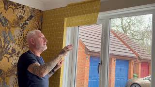 How To Hang The 1st Sheet Of Wallpaper Above The Window [upl. by Hna390]