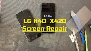 LG K40  X420  How To Repair  Glass LCD  Screen  Charging Port [upl. by Huckaby203]