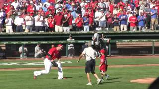 Cooper Stone throws out the 1st pitch at the ALDS Game 1 Rangers vs Rays [upl. by Hut]