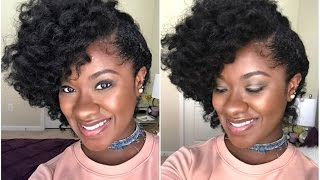 Natural Hair Style Flat Twistout w side braid  TYPE 4 HAIR TUTORIAL [upl. by Aylatan503]