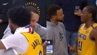 Steph Curry shows love to Bronny James and Quincy Olivari and gives them advice [upl. by Aissak900]