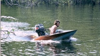 homemade fast boat quotstripboatquot 70 HP willardsboatworkscom [upl. by Ailemak95]