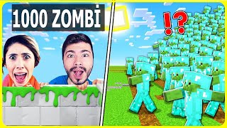 1000 ZOMBİ GÜVENLİ EVE SALDIRDI 2 MİNECRAFT [upl. by Belac]