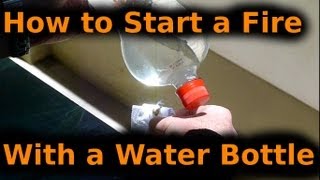 How to start a fire with a water bottle [upl. by Llezom]