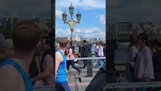 London 10K 24 Bagpipes on Westminster Bridge [upl. by Jary754]