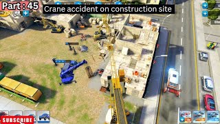 Crane accident on construction site  Emergency HQ part 45  Emergency HQ gameplay [upl. by Hadwyn85]