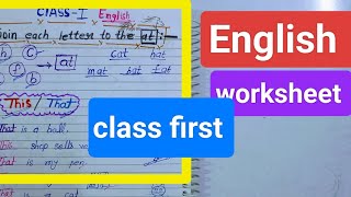 English worksheet class first l Learn English Grammar class 1 l DIY Practice Worksheet English [upl. by Aminta502]