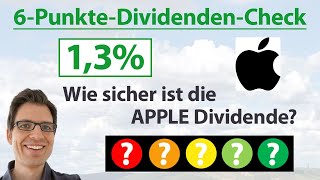 APPLE Aktie Wie sicher ist die Dividende  6PunkteDividendenAnalyse [upl. by Mighell523]