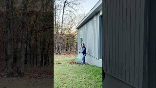 Raking dried leaves on grass [upl. by Grof]