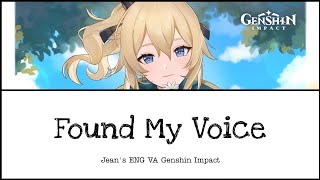 Jean ENG VA singing  Found My Voice  Genshin Impact Lyrics [upl. by Hapte]