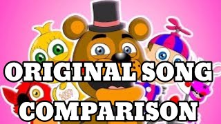 🔴🎵FNAFWORLD THE MUSICAL ORIGINAL SONG COMPARISON 🎶🔴lhugueny [upl. by Ynnus]