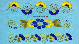 3 Easy Hemline Hand Embroidery Designs by Miss Anjiara Begum [upl. by Schug]