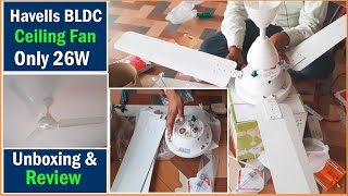 Havells 26 Watt BLDC Ceiling Fan Unboxing Review  Havells Efficiencia Neo BLDC Motor Ceiling Fan [upl. by Draw]