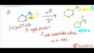 Predict the major product of acid catalysed dehydration of  i 1Methylcyclohexanol [upl. by Dyob537]